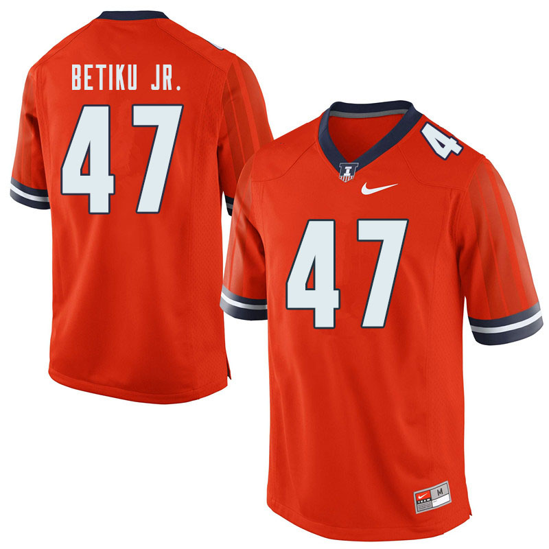 Men #47 Oluwole Betiku Jr. Illinois Fighting Illini College Football Jerseys Sale-Orange